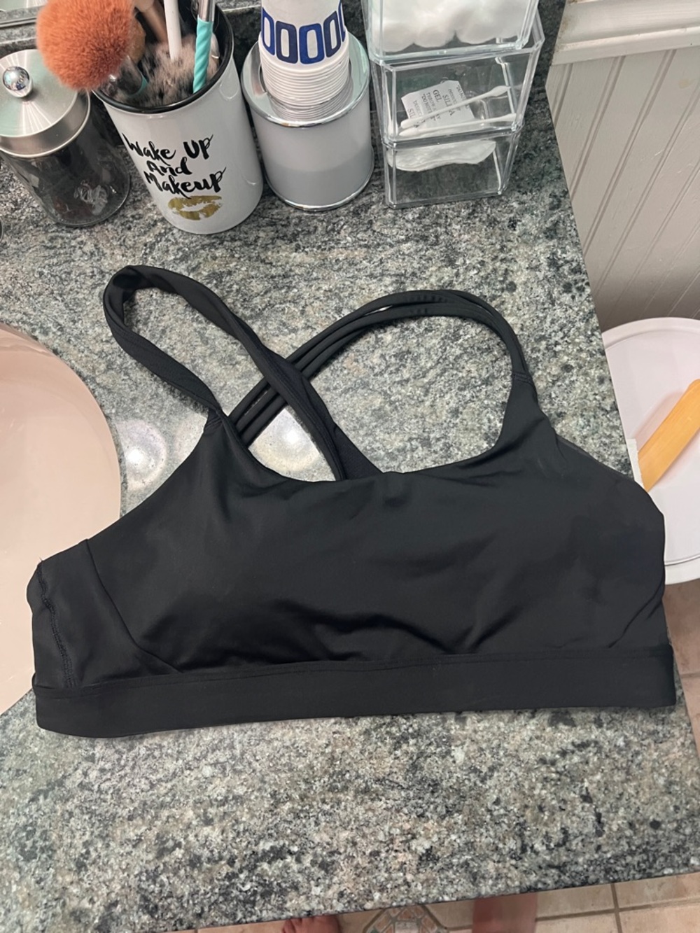 Athleta Black Strappy Sports Bra